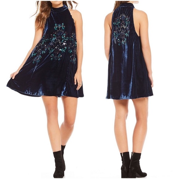 Free People Jill’s velvet sequin swing dress - Picture 3 of 14